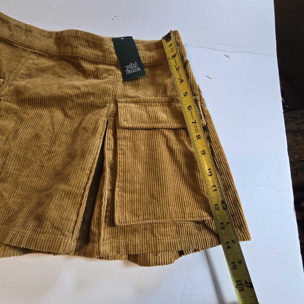 Wild Fable NWT Corduroy Mini Cargo Skirt Womens LG Tan Brown Academia Preppy - Picture 4 of 11